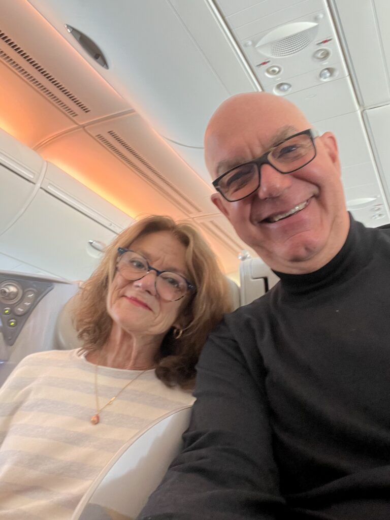 Photo: James and Mary Beth on a plane